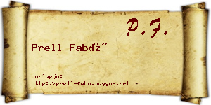 Prell Fabó névjegykártya